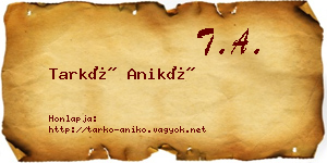 Tarkó Anikó névjegykártya